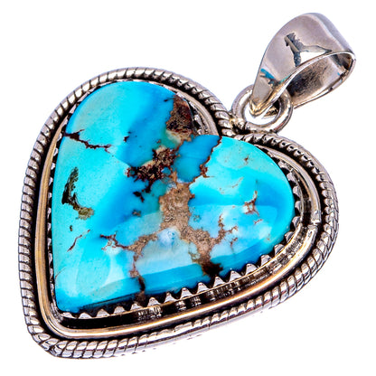 Rare Golden Hills Turquoise Pendant 1 3/8" (.925 Sterling Silver)