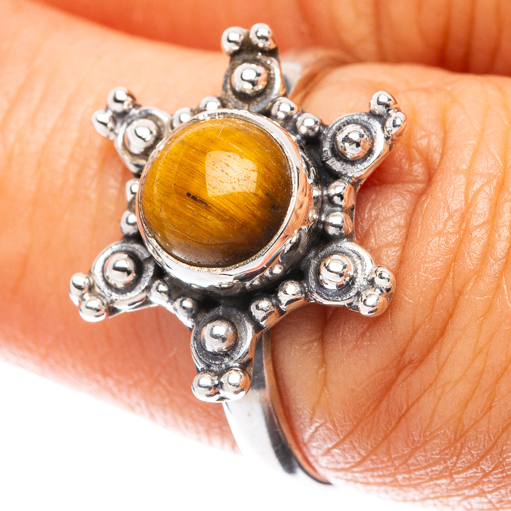 Tiger Eye Flower 925 Sterling Silver Ring Size 7 (925 Sterling Silver) R5494