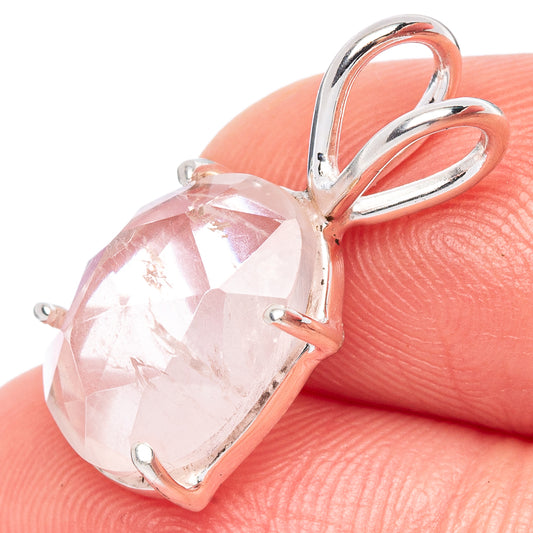 Value Rose Quartz Pendant 7/8" (925 Sterling Silver) P44559