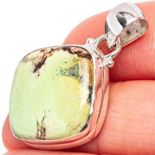 Rare Variscite Pendant 1 1/4" (.925 Sterling Silver)