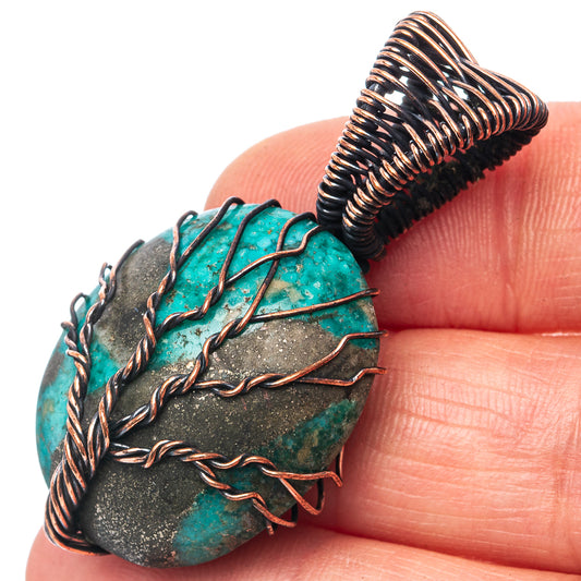 Turquoise Tree of Life 1 5/8" (Oxidized Copper)