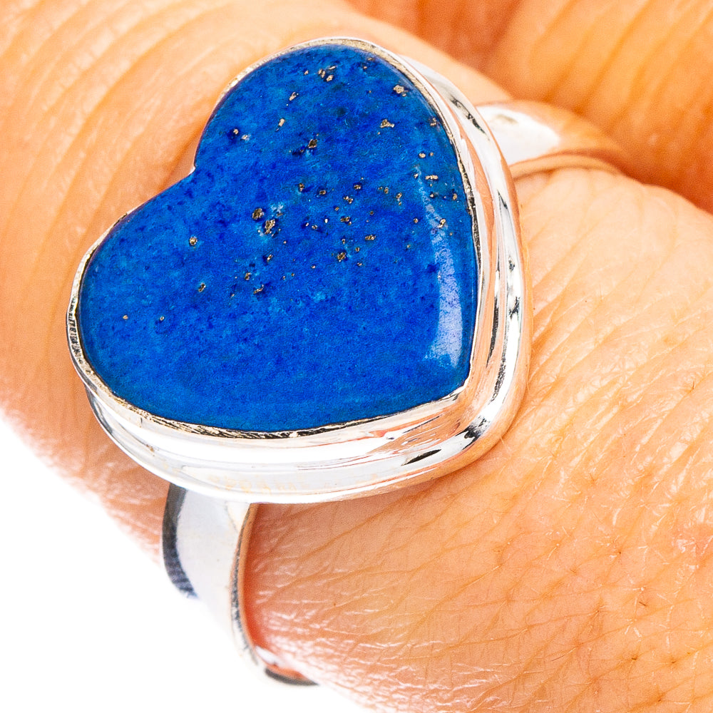 Lapis Lazuli Heart Ring Size 9 (.925 Sterling Silver)