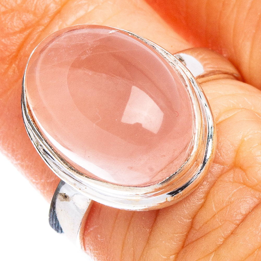 Rose Quartz Ring Size 6 (.925 Sterling Silver)