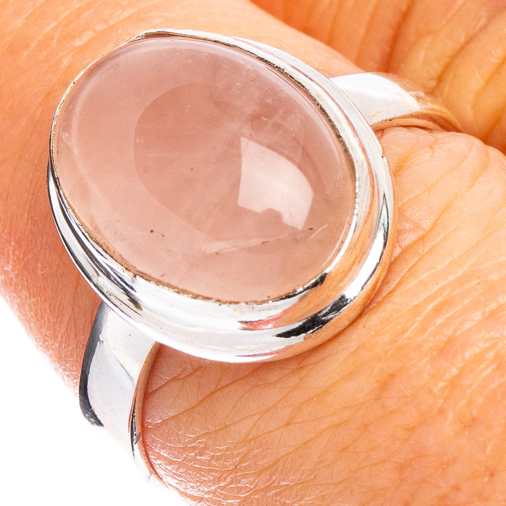 Rose Quartz Ring Size 7.75 (.925 Sterling Silver)