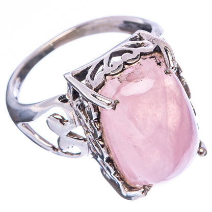 Rose Quartz Ring Size 7.75 (.925 Sterling Silver)