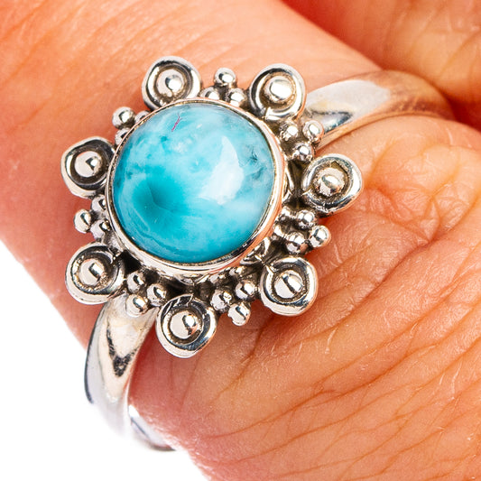 Rare Larimar Ring Size 8 (.925 Sterling Silver)