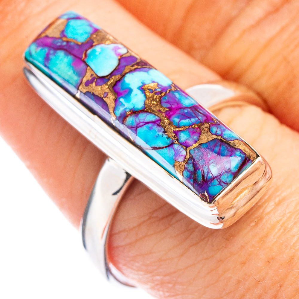 Purple Copper Turquoise Ring Size 9 (.925 Sterling Silver)