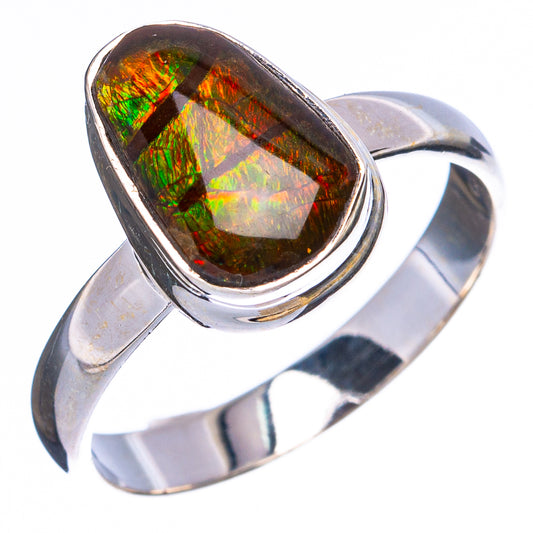 Rare Ammolite Ring Size 8.75 (925 Sterling Silver) R4962