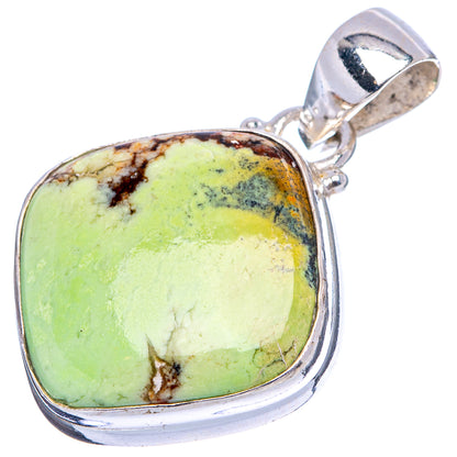 Rare Variscite Pendant 1 1/4" (.925 Sterling Silver)