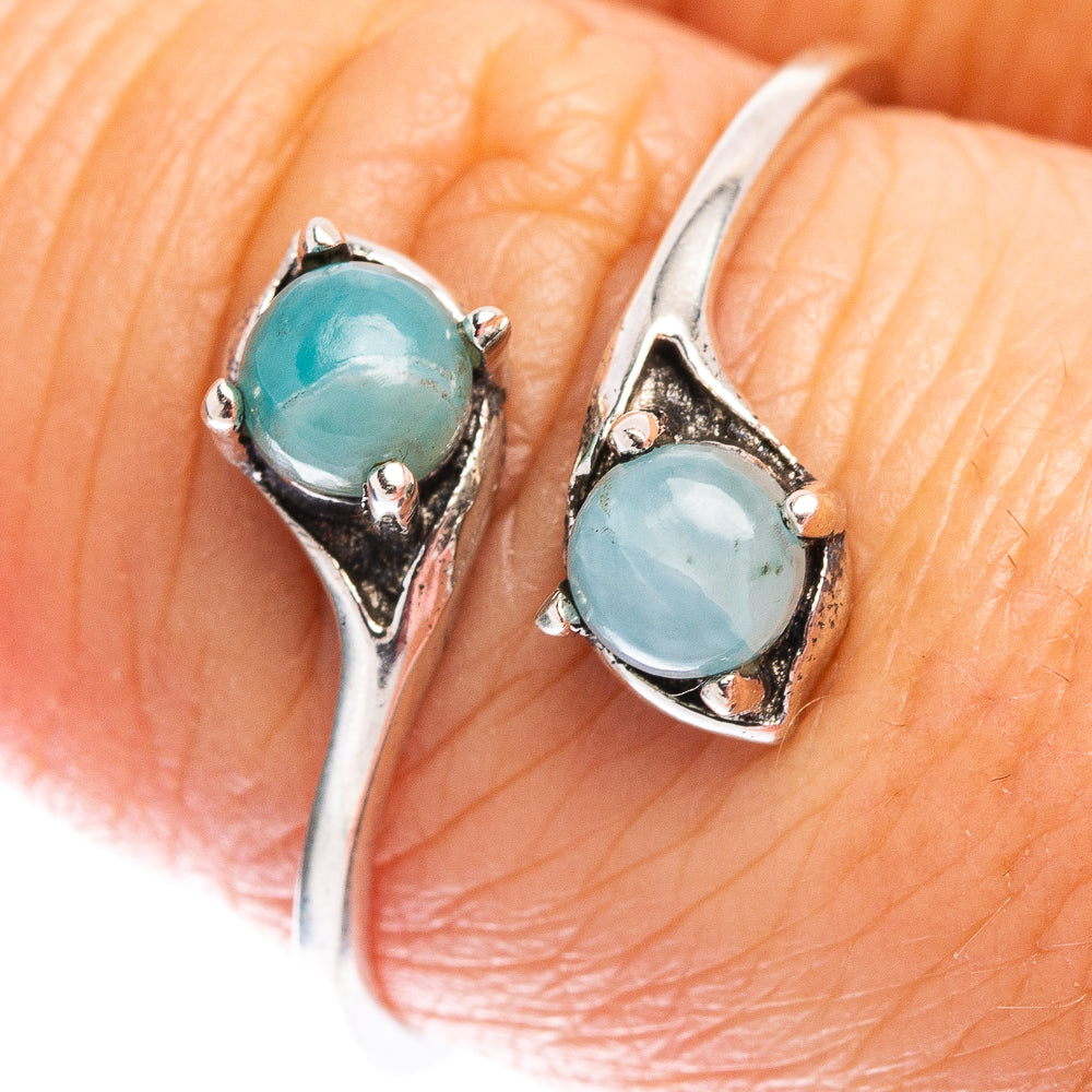 Dainty Larimar Ring Size 8 (.925 Sterling Silver)