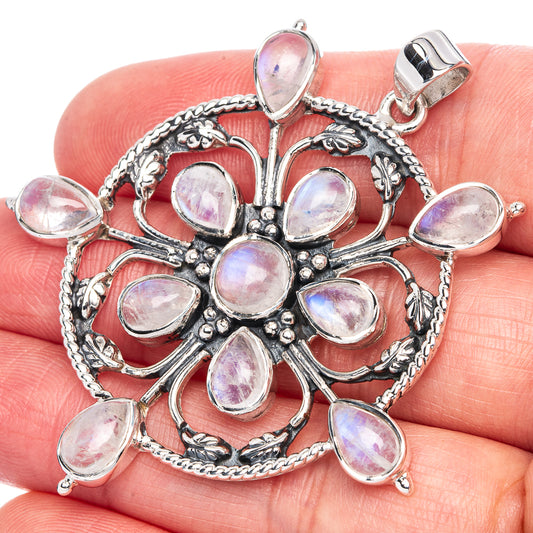 Signature Rainbow Moonstone Snowflake Pendant 2 1/8" (925 Sterling Silver) P41824