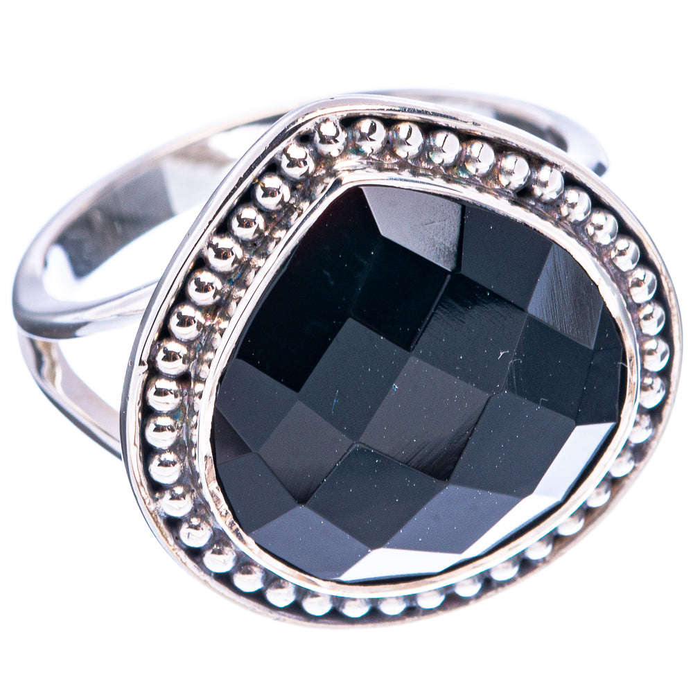 Premium Black Onyx Ring Size 8.75 (.925 Sterling Silver)