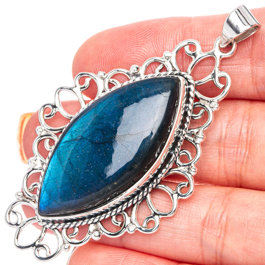 Signature Labradorite Pendant 2 1/2" (925 Sterling Silver) P41812