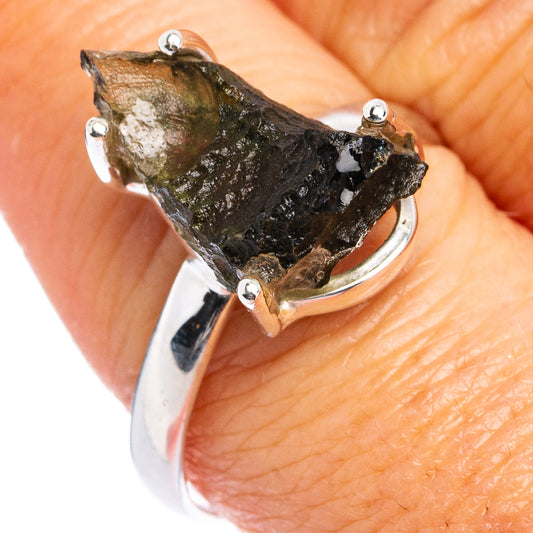 Rare Moldavite Ring Size 9.5 (.925 Sterling Silver)