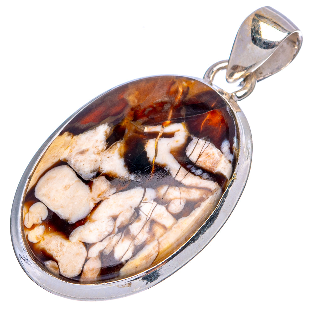 Peanut Wood Jasper Pendant 1 1/2" (925 Sterling Silver) P43522