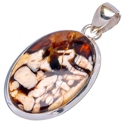 Peanut Wood Jasper Pendant 1 1/2" (925 Sterling Silver) P43522