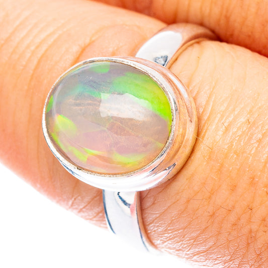 Large Rare Ethiopian Opal Ring Size 8 (925 Sterling Silver) R4971
