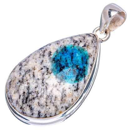 K2 Blue Azurite Pendant 1 5/8" (925 Sterling Silver) P43429