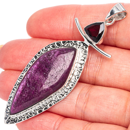 Signature Ruby, Garnet Pendant 2 5/8" (925 Sterling Silver) P41820