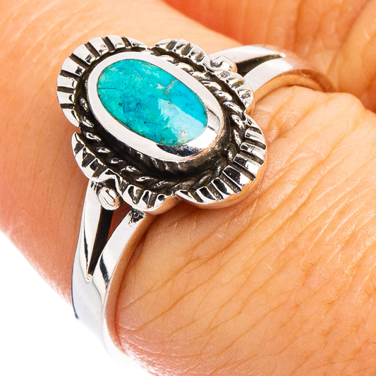 Arizona Turquoise Native Style Ring Size 7.5 (.925 Sterling Silver)