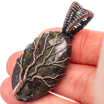 Dragon's Blood Jasper Tree of Life 2" (Oxidized Copper)