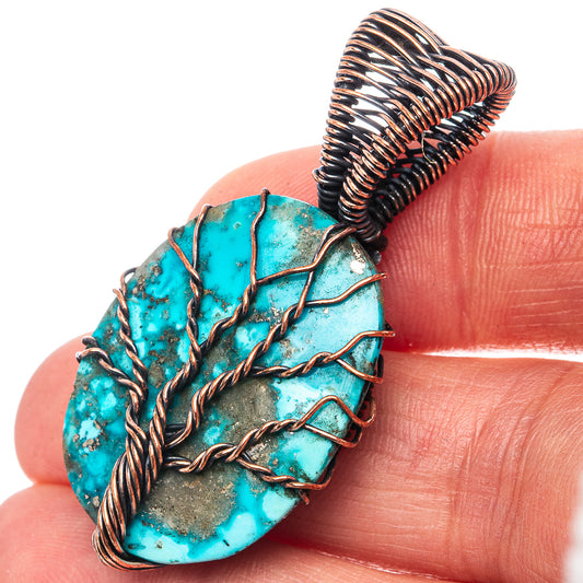 Turquoise Tree of Life 1 3/4" (Oxidized Copper)