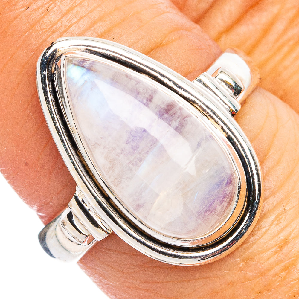 Rainbow Moonstone Ring Size 7.5 (.925 Sterling Silver)