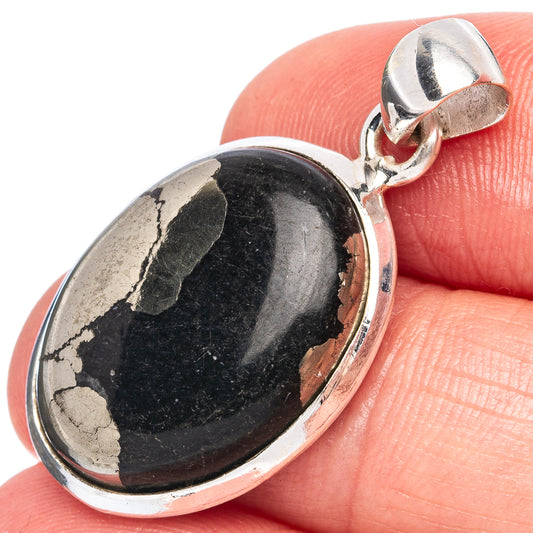 Pyrite in Magnetite Pendant 1 3/8" (925 Sterling Silver) P43396