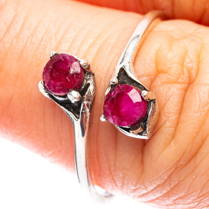 Dainty Red Sillimanite Ring Size 8 (.925 Sterling Silver)