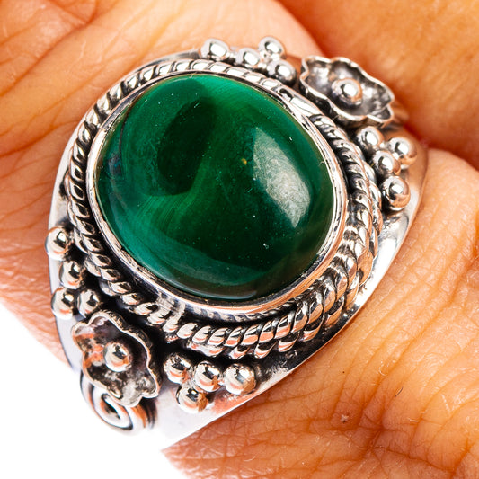 Premium Malachite Ring Size 8.75 (.925 Sterling Silver)