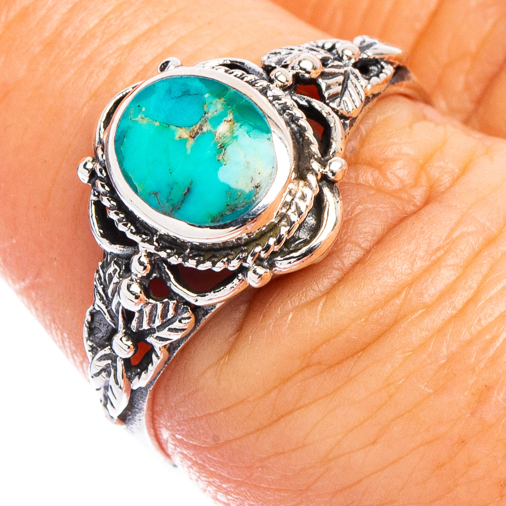 Arizona Turquoise Native Style Ring Size 7.75 (.925 Sterling Silver)