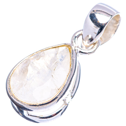 Faceted Rainbow Moonstone Pendant 1 1/8" (.925 Sterling Silver)