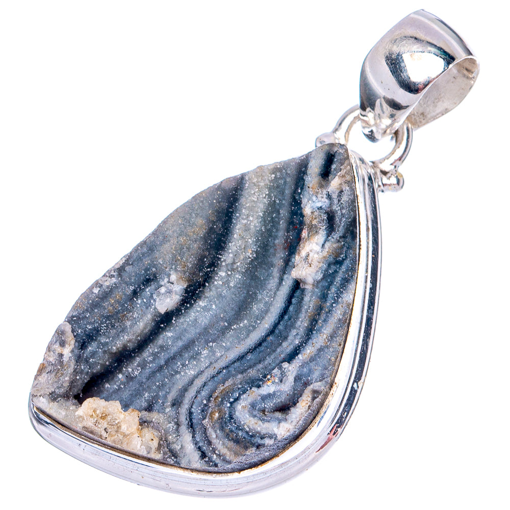 Desert Rose Druzy Pendant 1 1/2" (.925 Sterling Silver)