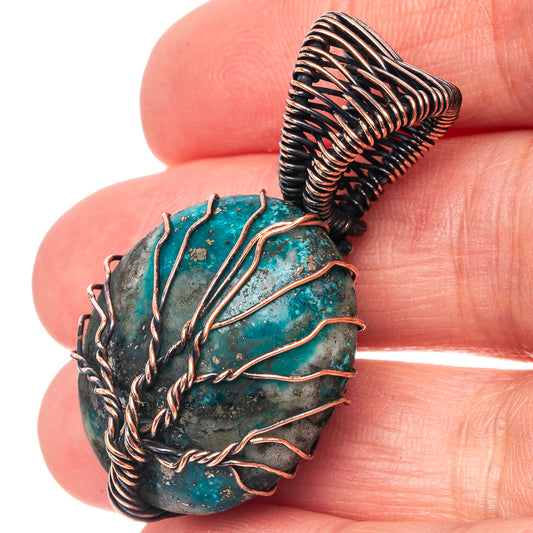 Turquoise Tree of Life 1 5/8" (Oxidized Copper)