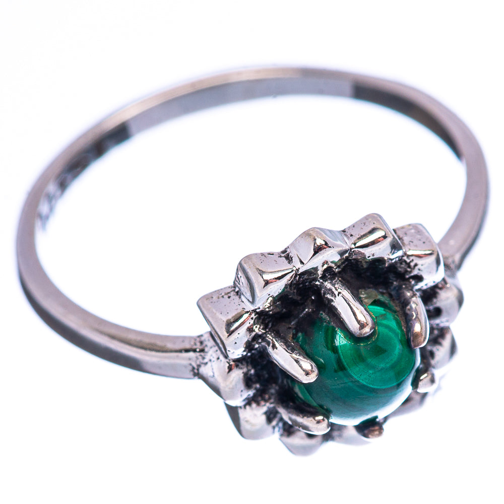 Dainty Malachite Ring Size 6 (.925 Sterling Silver)