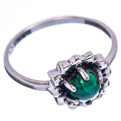 Dainty Malachite Ring Size 6 (.925 Sterling Silver)