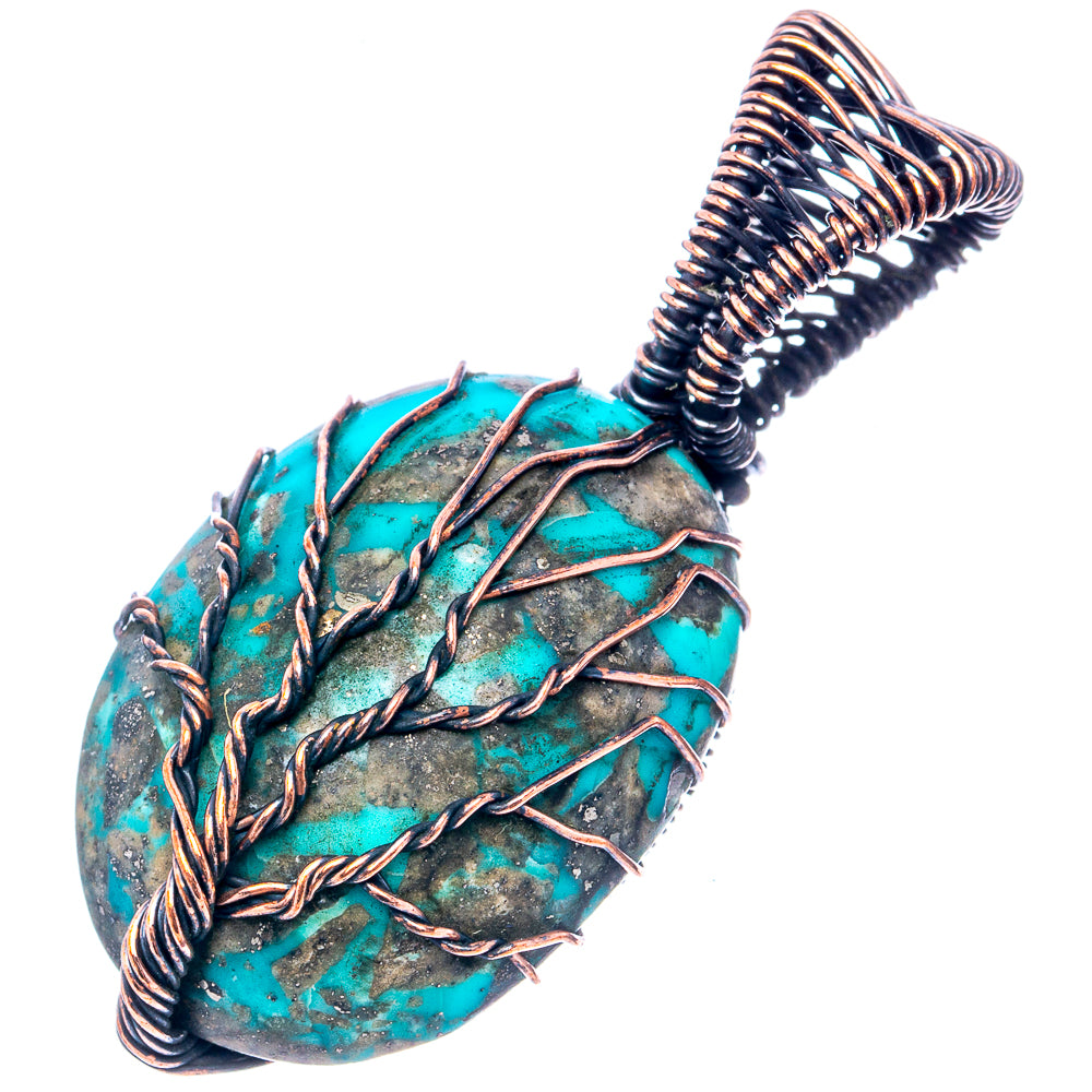 Turquoise Tree of Life 1 7/8" (Oxidized Copper)