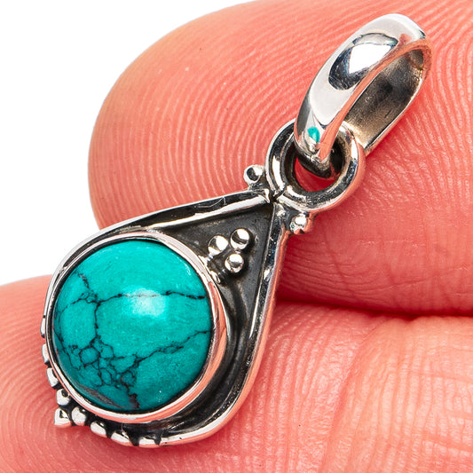 Turquoise Howlite Pendant 1" (925 Sterling Silver) P45511