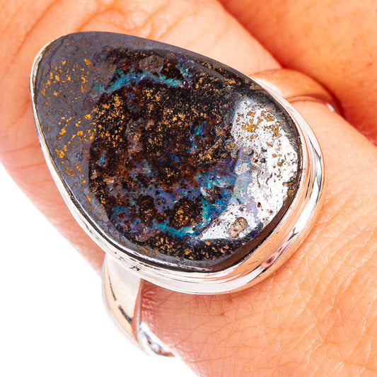 Rare Boulder Opal Ring Size 10.75 (.925 Sterling Silver)