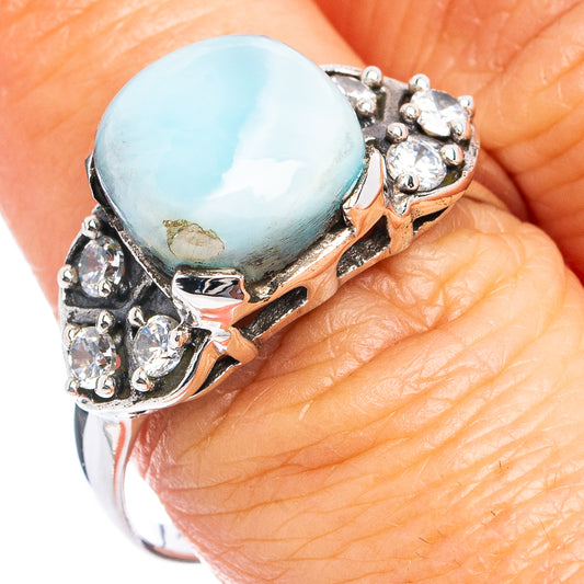 Rare Larimar Ring Size 9 (.925 Sterling Silver)