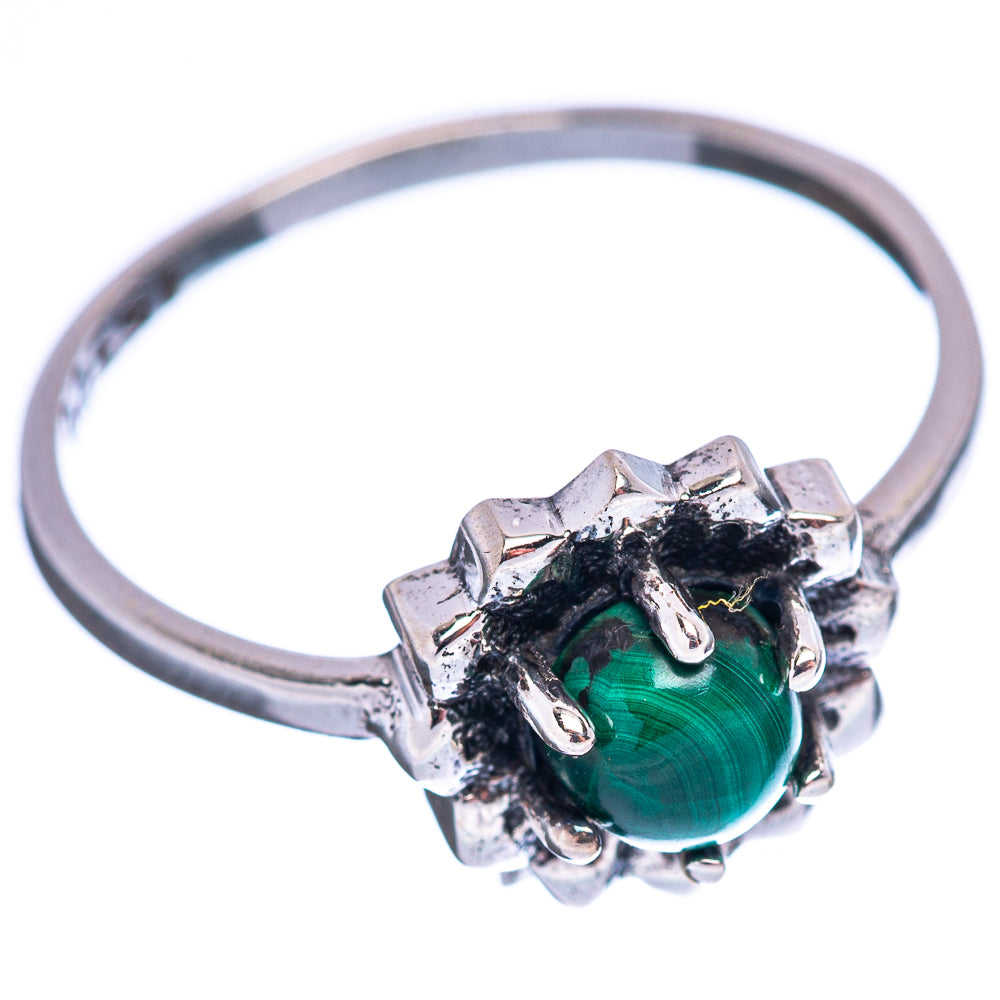 Dainty Malachite Ring Size 7 (.925 Sterling Silver)