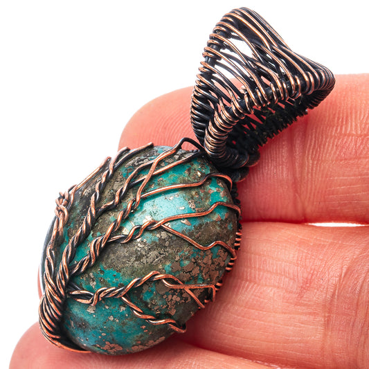 Turquoise Tree of Life 1 5/8" (Oxidized Copper)