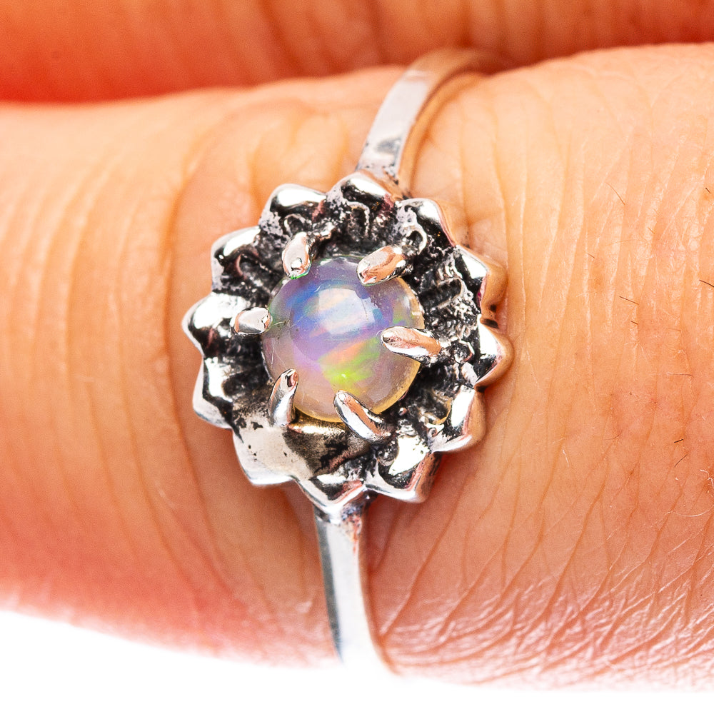 Dainty Ethiopian Opal Ring Size 8 (.925 Sterling Silver)