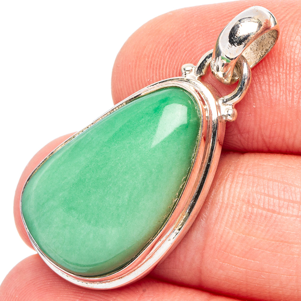 Chrysoprase Pendant 1 3/8" (.925 Sterling Silver)