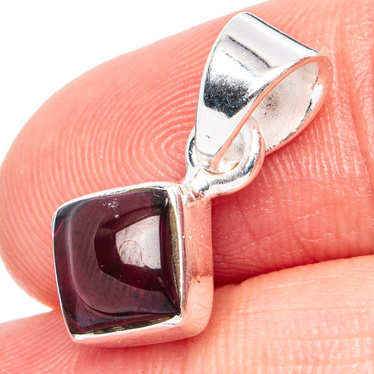 Dainty Garnet Pendant 3/4" (925 Sterling Silver) P45326