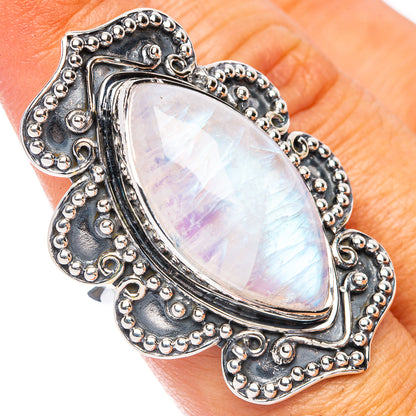 Signature Rainbow Moonstone Ring Size 7 (925 Sterling Silver) R7602