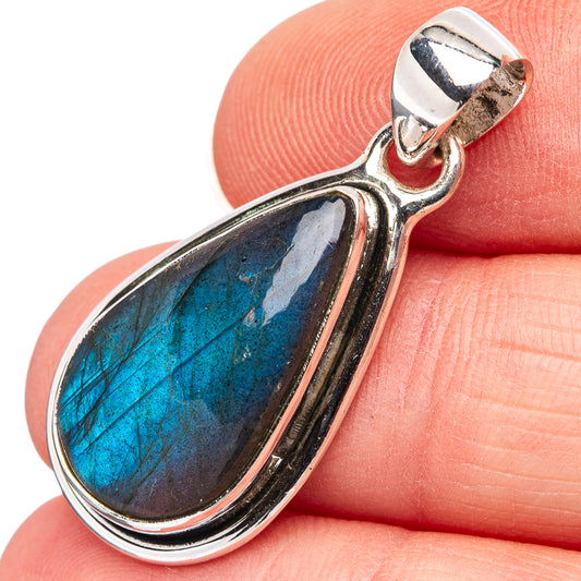 Labradorite Pendant 1 3/8" (.925 Sterling Silver)