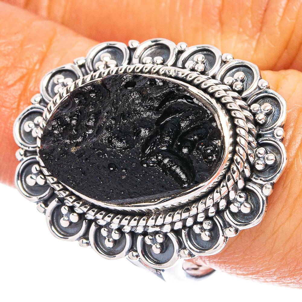 Tektite 925 Sterling Silver Ring Size 8 (925 Sterling Silver) R6335