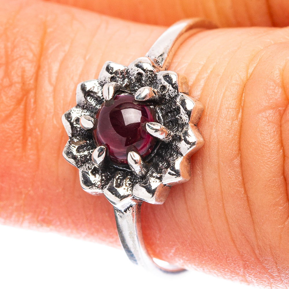 Dainty Garnet Ring Size 6 (.925 Sterling Silver)