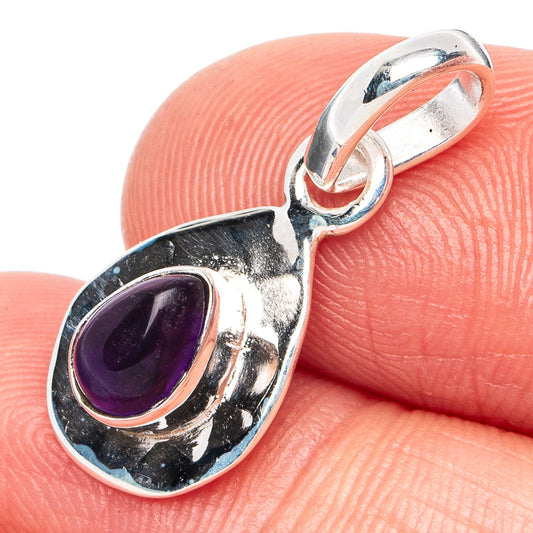 Dainty Amethyst Pendant 1" (925 Sterling Silver) P45331